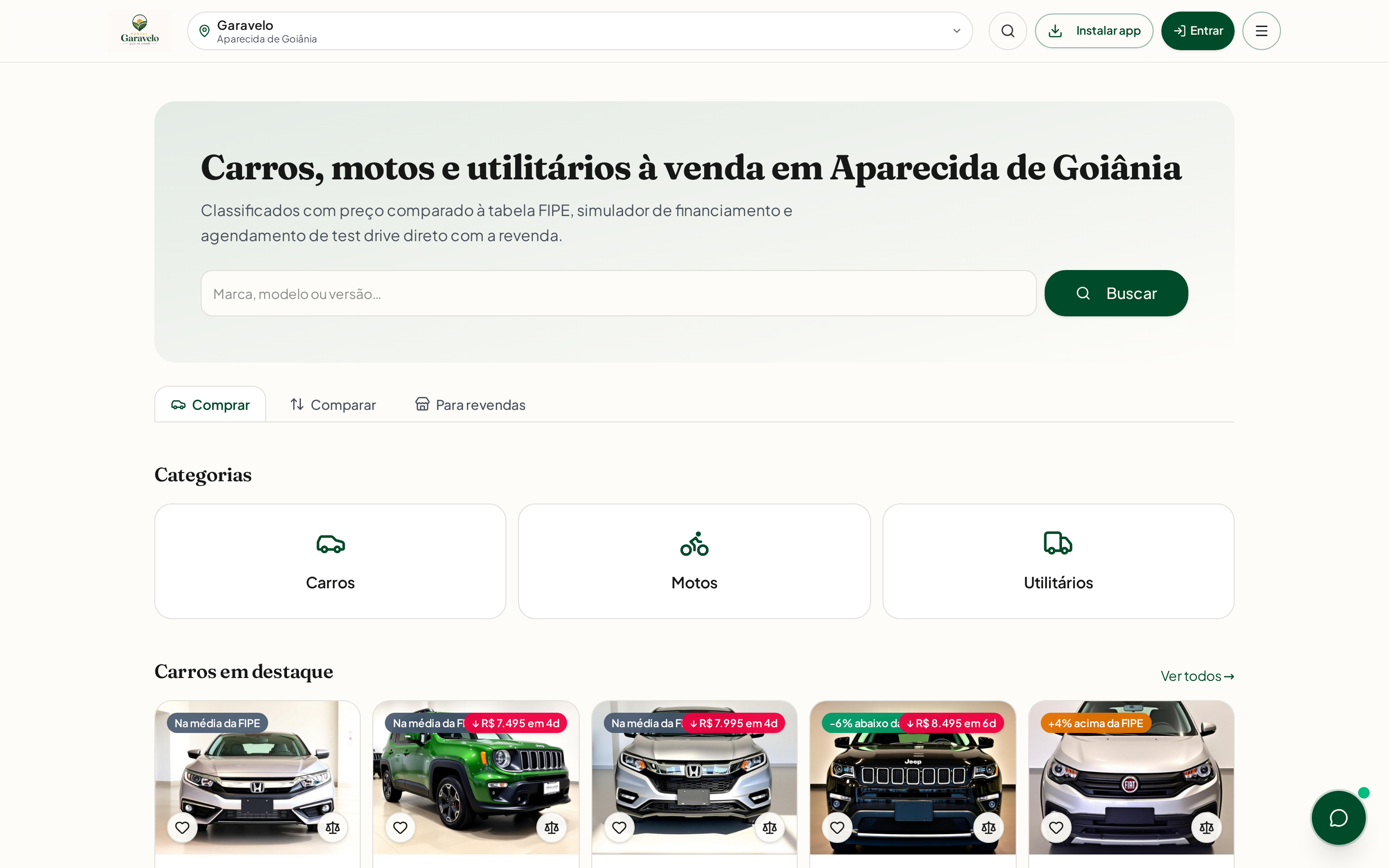 Home do Portal Garavelo Autos